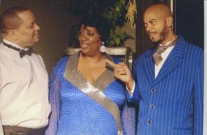 Daron Gilmore as Lucky, Zedri Whaley as The Queen, and E'Tian Parker as Slim Daddy. @ BroadwayWorld Daron Gilmore as Lucky, Zedri Whaley as The Queen, and E'Tian Parker as Slim Daddy. Photo