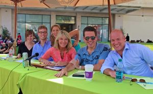 Renee Felice Smith, Barrett Foa, producers Becky Baeling and Bonnie Lythgoe, Michael Orland (American Idol), and producer Jason Haigh Ellery @ BroadwayWorld Renee Felice Smith, Barrett Foa, producers Becky Baeling and Bonnie Lythgoe, Michael Photo