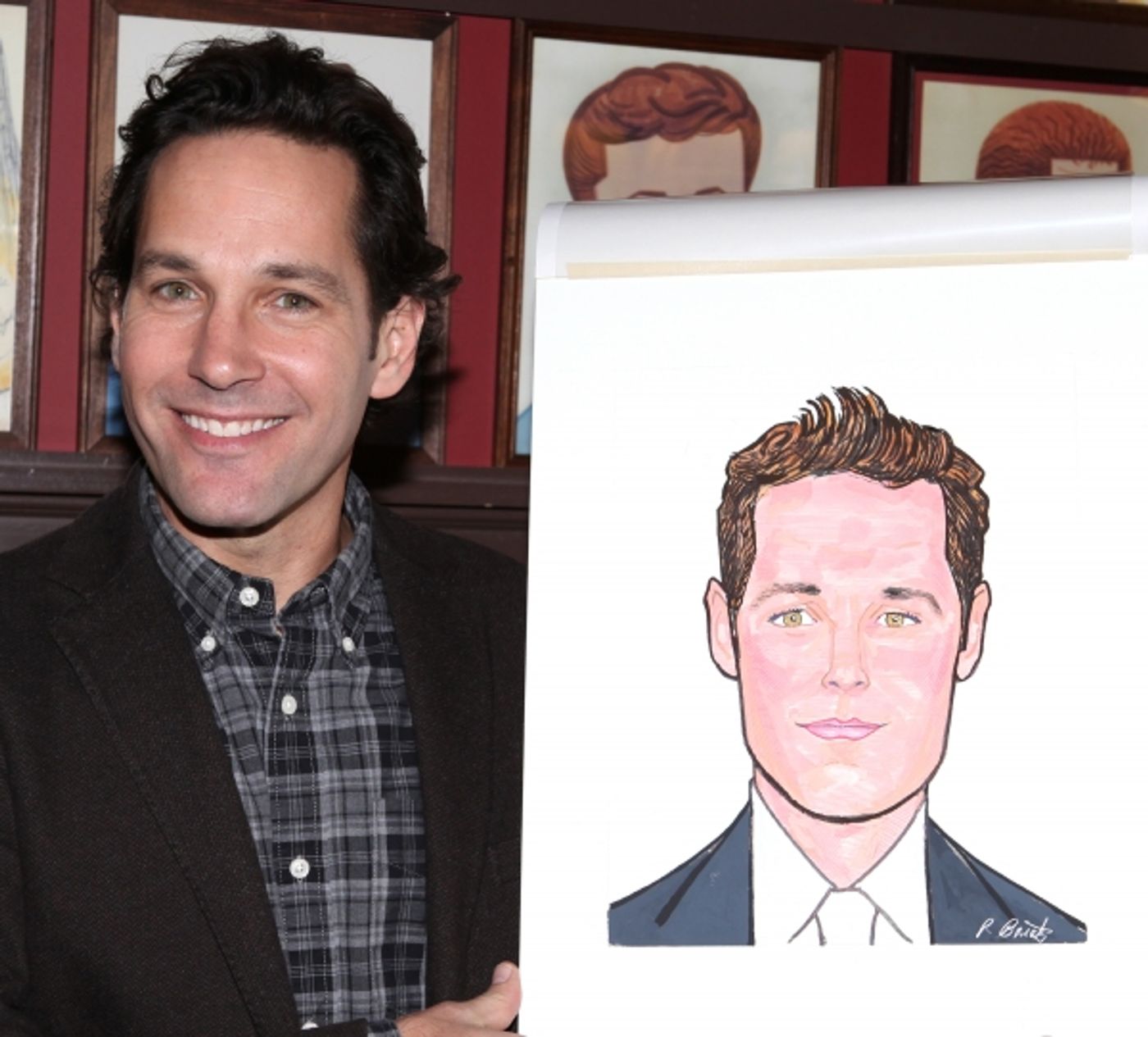 Photo Coverage: GRACE's Michael Shannon, Ed Asner and Paul Rudd Get Sardi's Caricatures!  Image