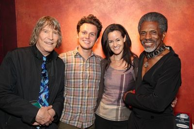 James Rado, Jonathan Groff, Kimberly Grigsby (conductor) and Andre De Shields Photo