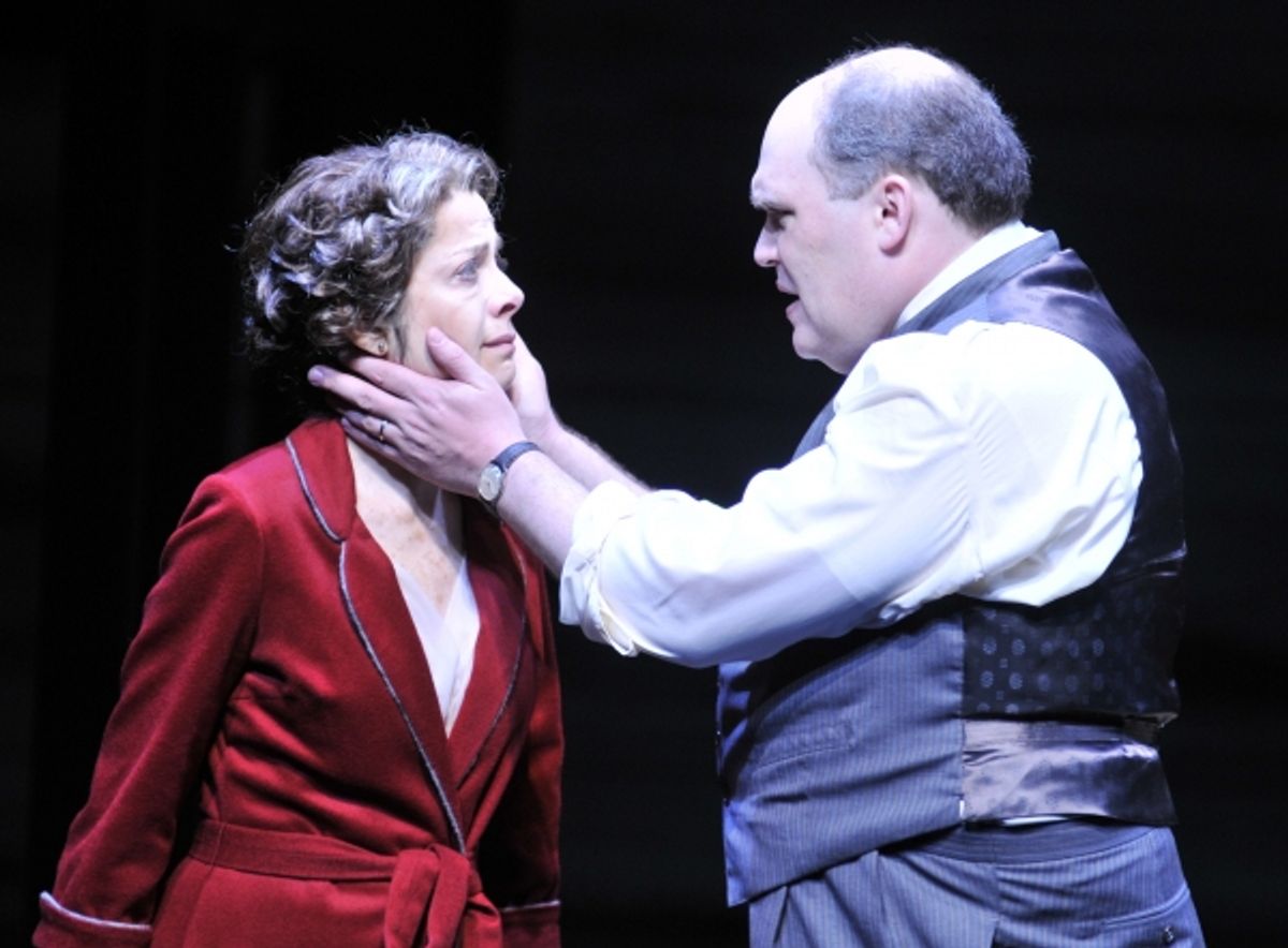 (Left to Right) Josie de Guzman as Linda and Glenn Fleshler as Willy Loman. 
 at 