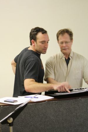 Chris Hoch rehearses "You May Be Far Away From me" with Musical Director Fran Minarik Photo