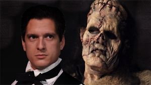 Louis Crespo as Victor Frankenstein and Michael Raabe as The Creature. Photo