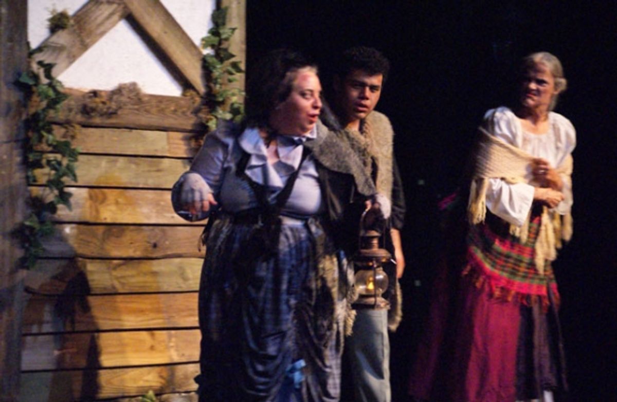 The body snatchers (Melissa L. Nichols, Enrique Vasquez, and Mary Westbrook) plot to rob DeLacey at 