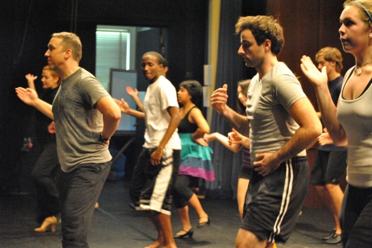 Kilty Reid with students
 at 