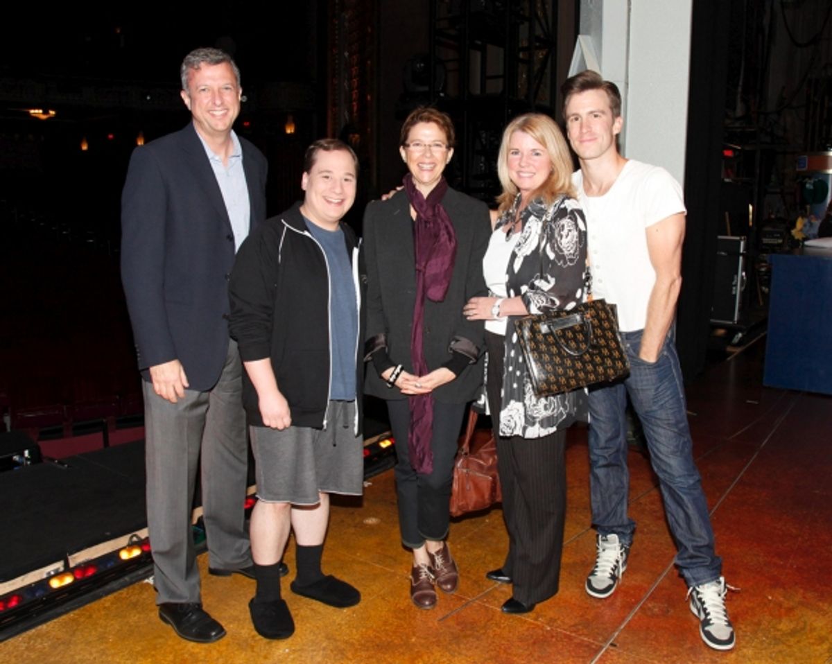 Keith McNutt (AF Director of Western Region), Jared Gertner, Annette Bening, Meg Thomas (AF Manager of Special Events) and Gavin Gertner 
 at 