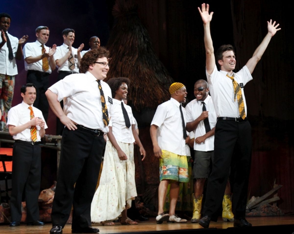 Jared Gertner, Gavin Creel and cast welcome and thank the audience for attending the benefit performance 
 at 