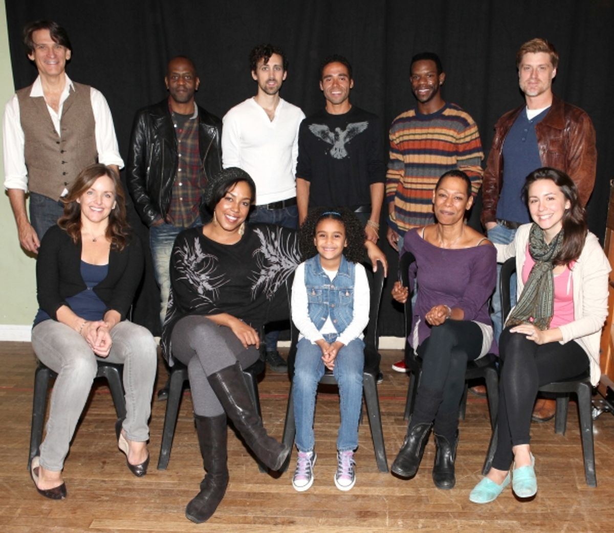 The Cast - Front Row: Alice Ripley, De'adre Aziza, Sumaya Bouhbal, Karen Kandel, Rachel Spencer Hewitt  Back Row: Bob Stillman, K. Todd Freeman, Chris Henry, Jonathan-David,Antwayn Hopper, Sean Allan Krill  at 