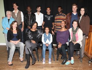 The Company - Front Row: Alice Ripley, De'adre Aziza, Sumaya Bouhbal, Karen Kandel, Rachel Spencer Hewitt Back Row: playwright Paula Vogel, Bob Stillman, K. Todd Freeman, Chris Henry, Jonathan-David,Antwayn Hopper, Sean Allan Krill and director Tina Lan @ BroadwayWorld The Company - Front Row: Alice Ripley, De'adre Aziza, Sumaya Bouhbal, Karen Kandel, R Photo