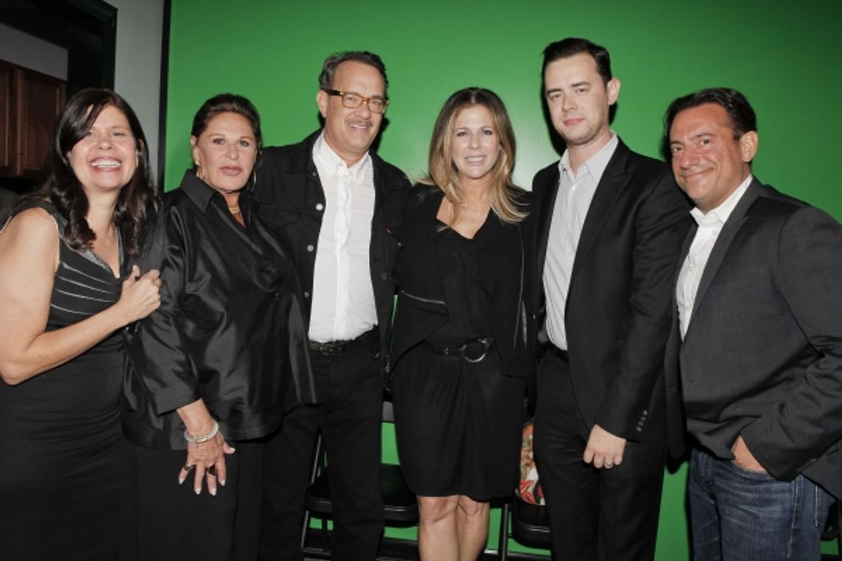 Dayle Reyfel, Lainie Kazan, Tom Hanks, Rita Wilson, Colin Hanks, Eugene Pack at 
