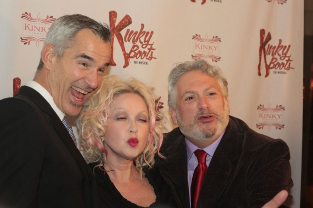 Jerry Mitchell, Cyndi Lauper and Harvey Fierstein at 