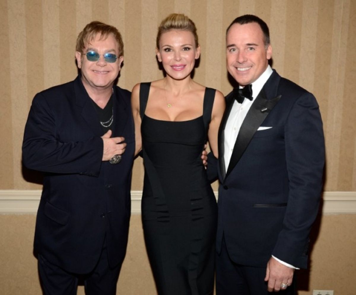 Sir Elton John, Diana Jenkins and David Furnish at 