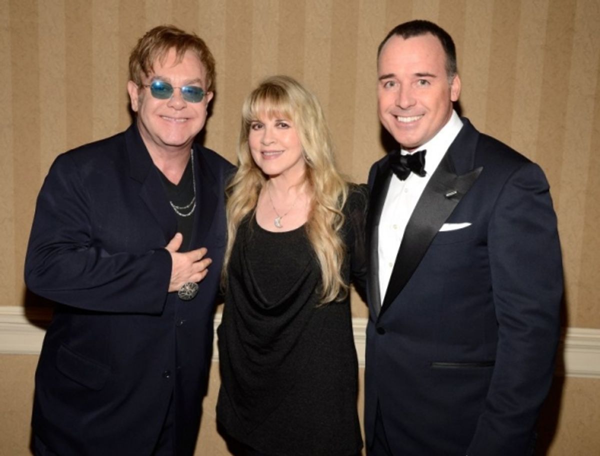 Sir Elton John, Stevie Nicks and David Furnish at 