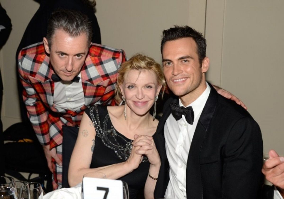 Alan Cumming, Courtney Love and Cheyenne Jackson at 