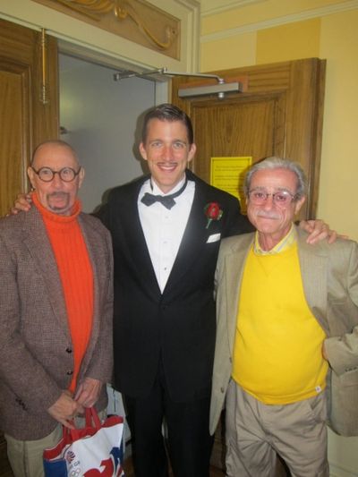 Benjamin Eakley (center) pictured with writers/composers James McDonald and Robert Ge Photo