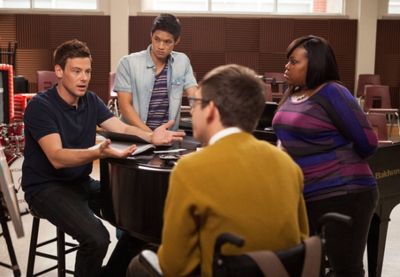 Cory Monteith, Kevin McHale, Harry Shum Jr., Amber Riley Photo