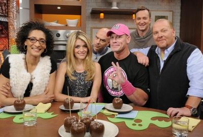 CARLA HALL, DAPHNE OZ, MICHAEL SYMON, JOHN CENA, CLINTON KELLY, MARIO BATALI    Photo