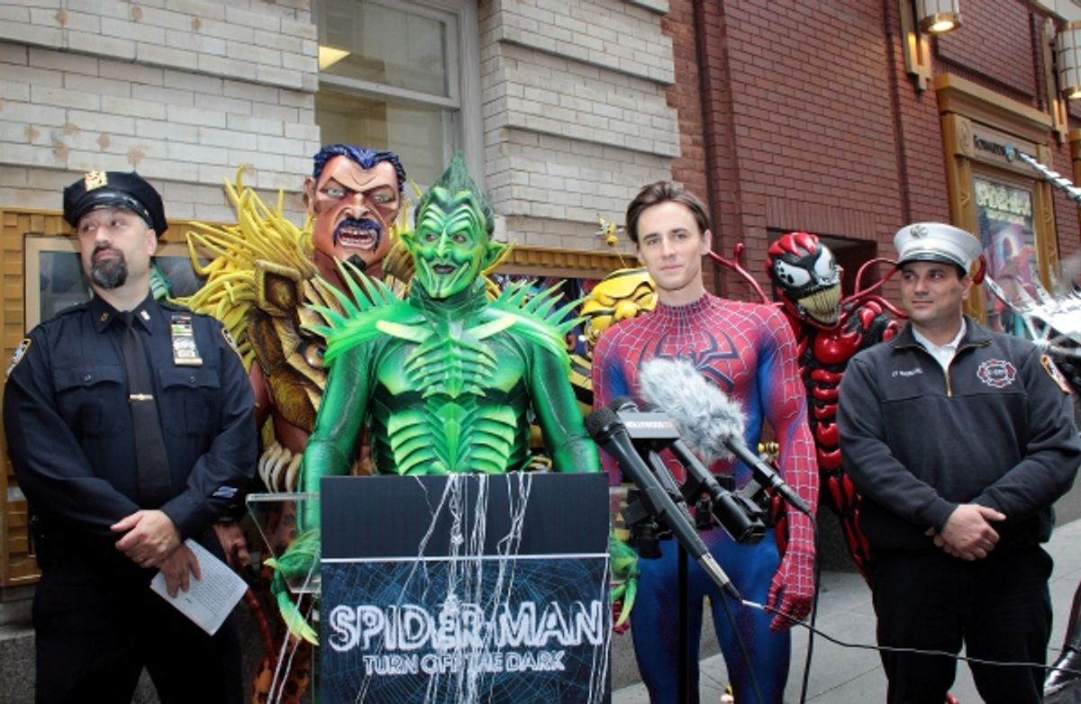 Robert Cuccioli, Reeve Carney and the villains of Spider-Man with the NYPD and NYFD at 