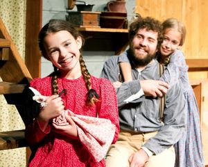 Avi Gedler as Laura Ingalls, Spencer Gilbert as Pa (Charles Ingalls), and Lauren Dani Photo