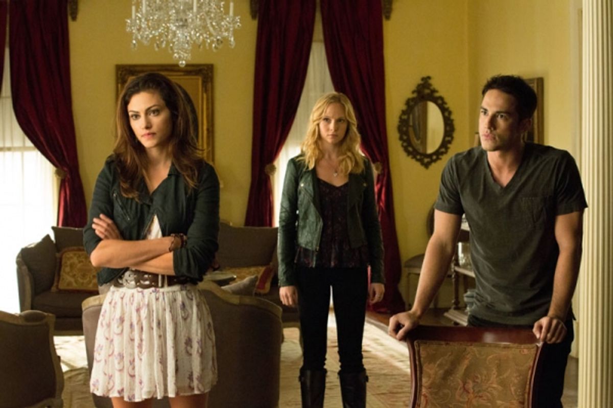 Phoebe Tonkin, Candice Accola, Michael Trevino  at 