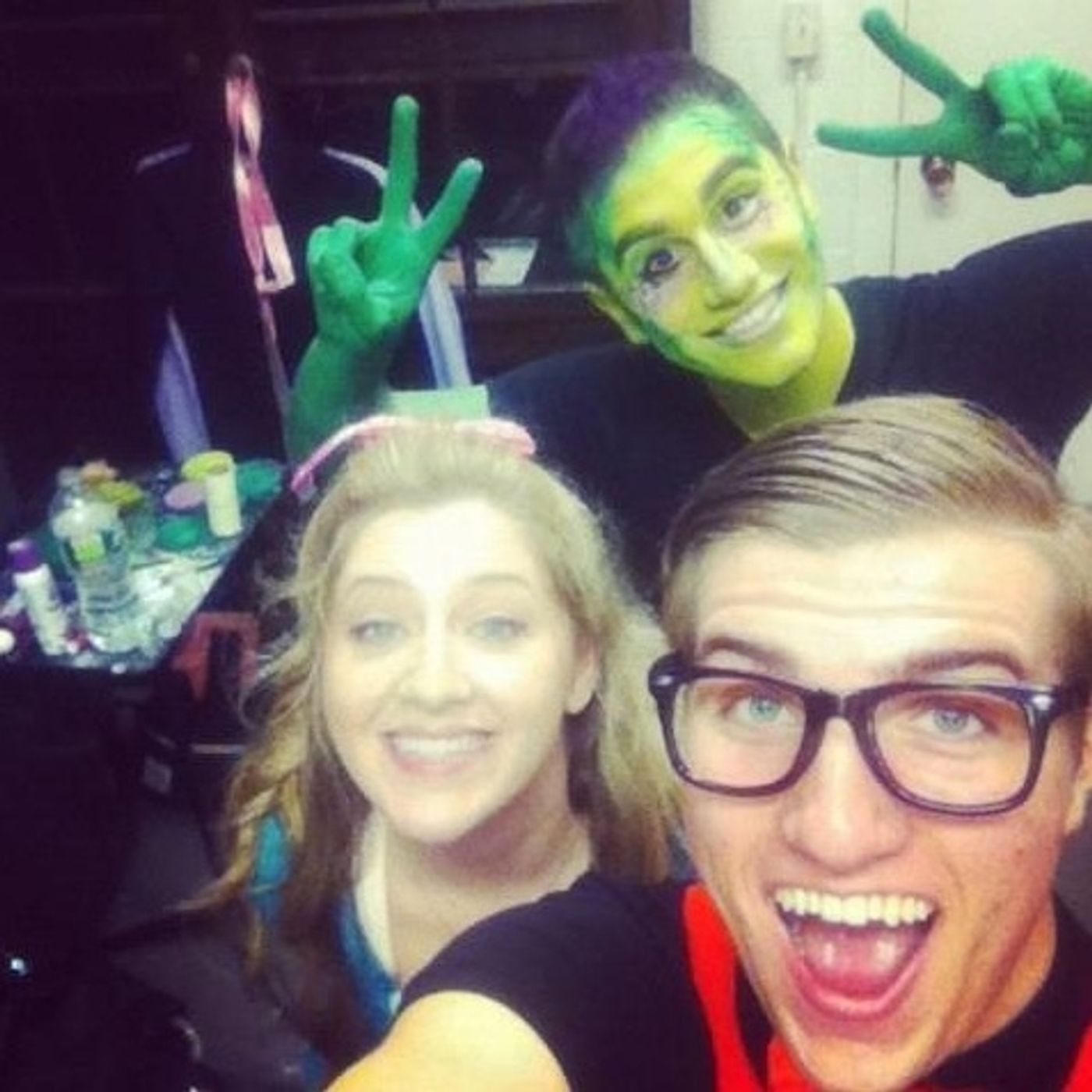 Photo Flash: Saturday Intermission Pics, Oct 27 - Part 2 - Trick-or-Treaters Backstage at NEWSIES and More!  Image