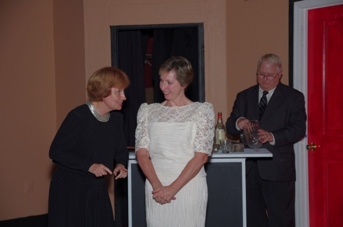 Becky Batt as 'Doris Upson',  Anne Hull as 'Mame' and Dave McCrary as 'Claude Upson' at 