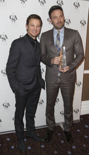 From left, actors Jeremy Renner and Ben Affleck, Career Achievement Award winner, pose backstage during the 2012 Casting Society of America Artios Awards held at the Beverly Hilton Hotel on Monday Oct. 29, 2012 in Beverly Hills, Calif. (Photo by Ryan Mill @ BroadwayWorld From left, actors Jeremy Renner and Ben Affleck, Career Achievement Award winner, pos Photo