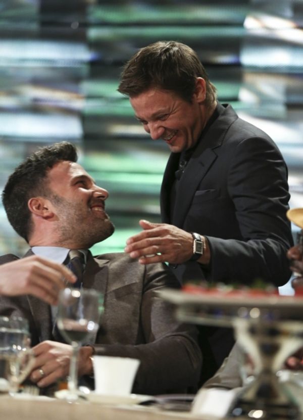 From left, Ben Affleck, Career Achievement Award winner and presenter actor Jeremy Re Photo