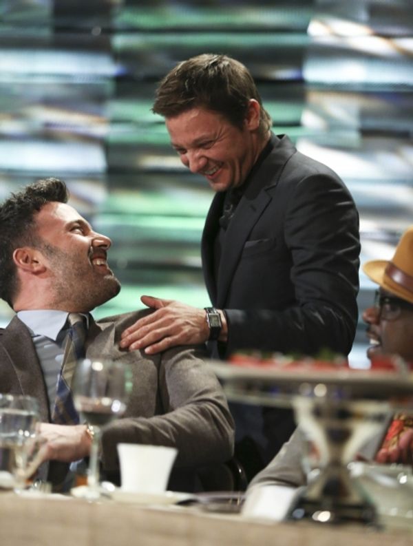 From left, Ben Affleck, Career Achievement Award winner and presenter actor Jeremy Re Photo