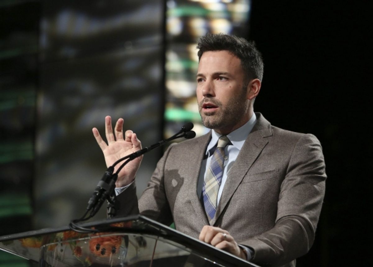 Ben Affleck, Career Achievement Award winner speaks during the 2012 Casting Society of America Artios Awards held at the Beverly Hilton Hotel on Monday Oct. 29, 2012 in Beverly Hills, Calif. (Photo by Ryan Miller/Capture Imaging) at 