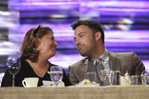 From left, Lora Kennedy, Hoyt Bowers Award winner and Ben Affleck, Career Achievement Award winner celebrate during the 2012 Casting Society of America Artios Awards held at the Beverly Hilton Hotel on Monday Oct. 29, 2012 in Beverly Hills, Calif. (Photo @ BroadwayWorld From left, Lora Kennedy, Hoyt Bowers Award winner and Ben Affleck, Career Achievement Photo