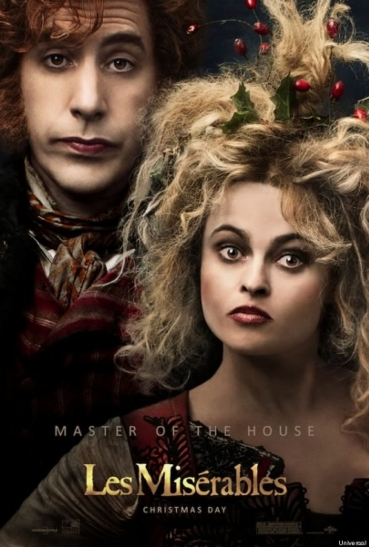 Helena Bonham Carter and Sacha Baron Cohen as the Thenardiers