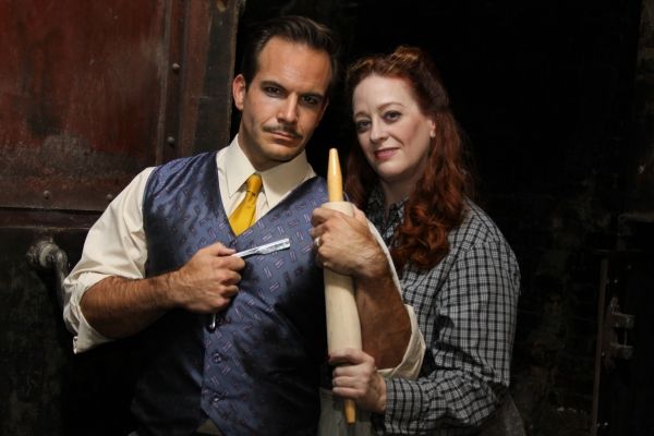 Travis Risner as Sweeney Todd and Boni McIntyre as Mrs.Lovett Photo