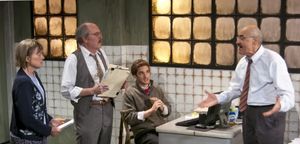 Lucy McMichael (Kim), Brad Bellamy (Herb), AJ Cedeno (Kyle) and Tom Mardirosian (Maury) @ BroadwayWorld Lucy McMichael (Kim), Brad Bellamy (Herb), AJ Cedeno (Kyle) and Tom Mardirosian (Maur Photo