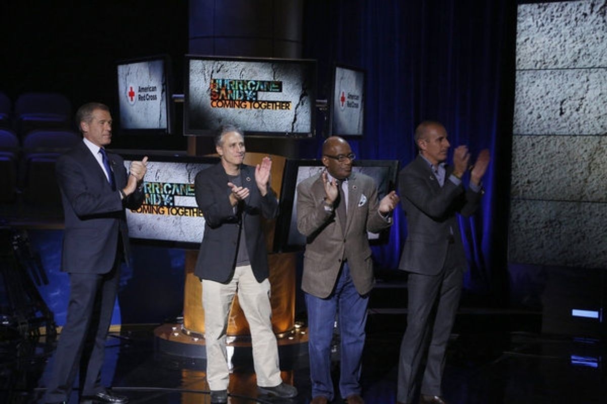 Brian Williams, Jon Stewart, Al Roker, Matt Lauer at 