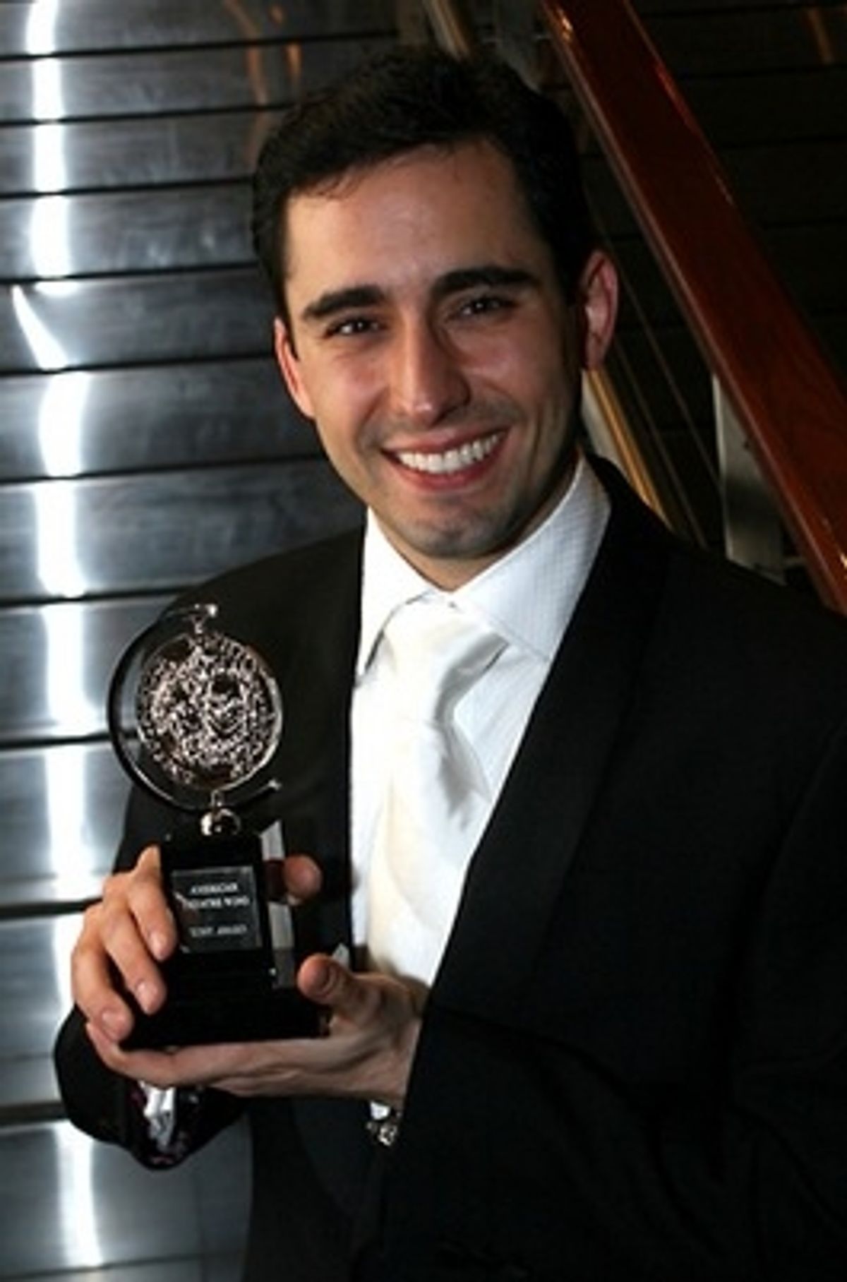 John Lloyd Young with his 2006 Tony Award at 