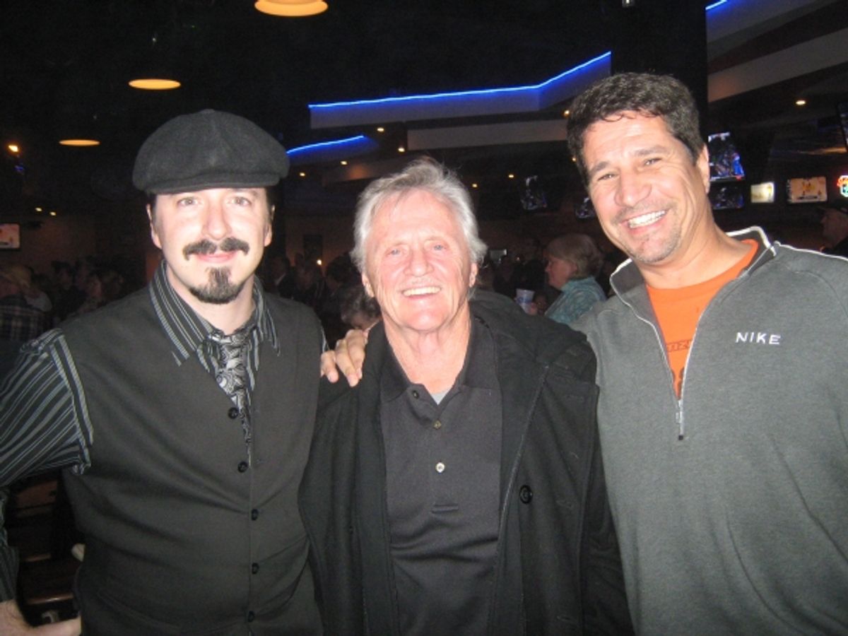 Play It Forward Executive Director John Sheil, founder Gary Burbank and comedian Steve Caminiti at 