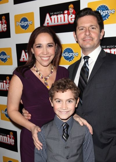 Andrea Burns, Peter Flynn &amp; son Photo