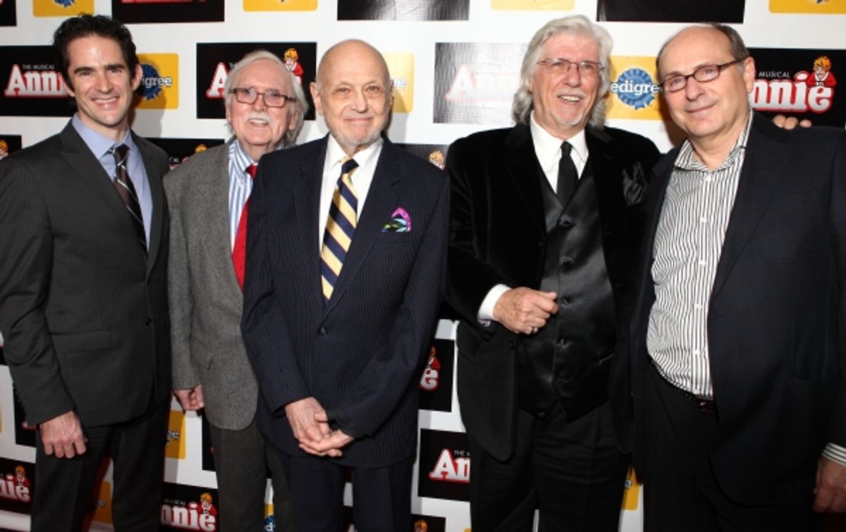 Andy Blankenbuehler, Thomas Meehan, Charles Strouse, Martin Charnin & James Lapine at 