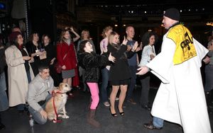 Bill Berloni, Lilla Crawford & Sunny with Merwin Foard & Company @ BroadwayWorld Bill Berloni, Lilla Crawford & Sunny with Merwin Foard & Company Photo