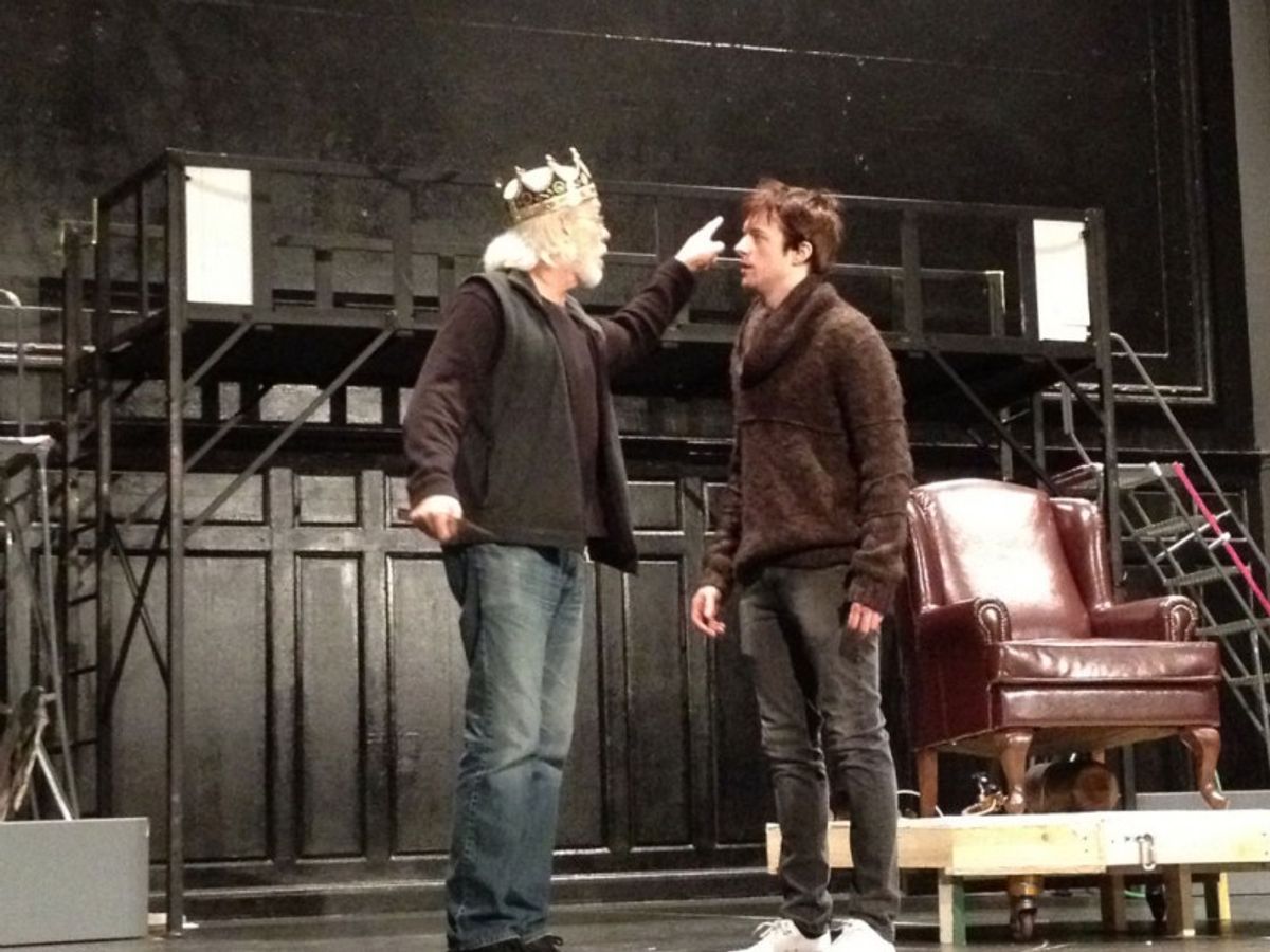 Terrence Mann and Matthew James Thomas rehearsing at 