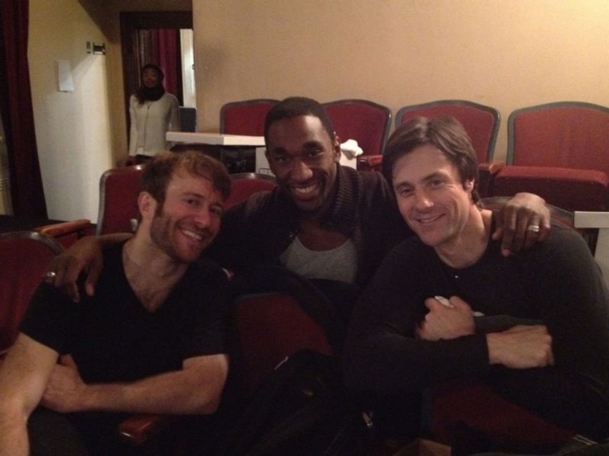 Colin Cunliffe, Anthony Wayne, and Andrew Fitch on a break at 