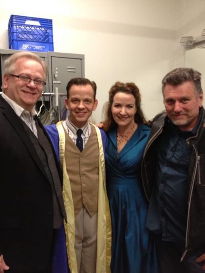 Jeffrey Ellis, Clay Steakley, Vali Forrister and directorplaywright Bill Feehely. Photo