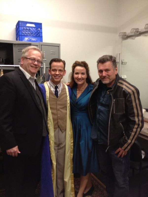 Jeffrey Ellis, Clay Steakley, Vali Forrister and directorplaywright Bill Feehely. Photo