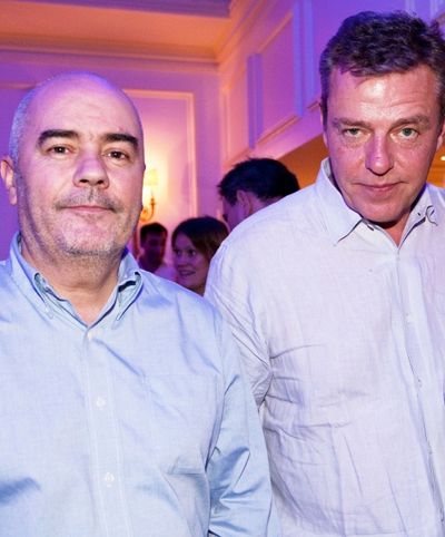 Madness saxophonist Lee Thompson and Suggs Photo