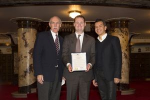 Kevin McMahon, Mayor Luke Ravenstahl, Sergio Trujillo Photo