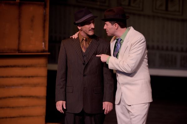 Glenn Parker as Nathan Detroit and Jared West as Sky Masterson. Photo by StepOnMe PHo Photo