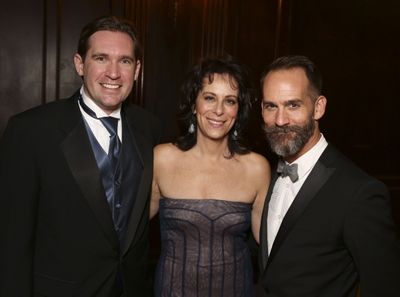 From left, Douglas R. Clayton, Associate Producer LA Stage Alliance, host Jane Kaczma Photo