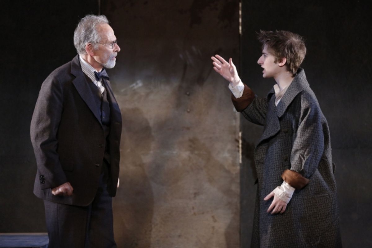 Ron Rifkin and Noah Robbins in The Twenty-Seventh Man, written by Nathan Englander and directed by Barry Edelstein, running at The Public Theater at Astor place through December 9. Photo credit Joan Marcus. at 