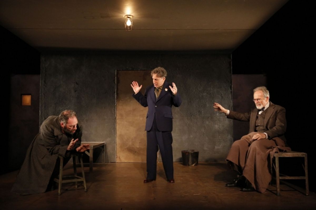 Daniel Oreskes, Chip Zien, and Ron Rifkin in The Twenty-Seventh Man, written by Nathan Englander and directed by Barry Edelstein, running at The Public Theater at Astor place through December 9. Photo credit Joan Marcus. at 